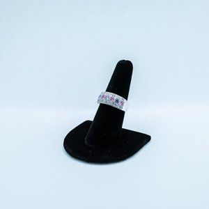 CZ And Pink Rhinestone Ring